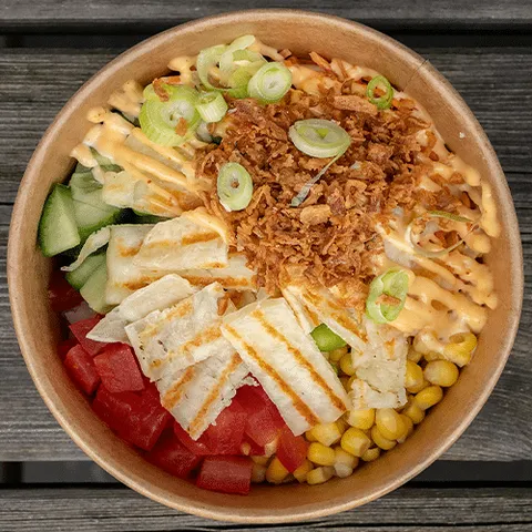 Gegrilde kaas bowl halloumi