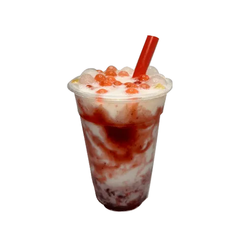 Strawberry/kokos latte