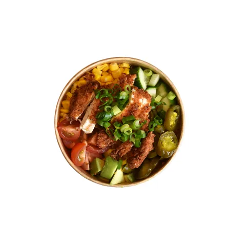 Crispy spicy chicken bowl