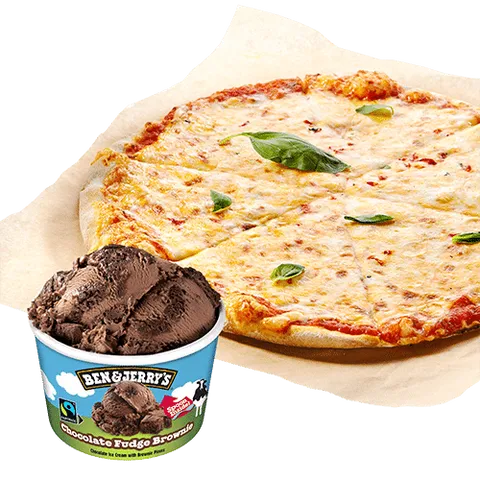 Pizza tutti frutti met een Ben & Jerry's 100ml