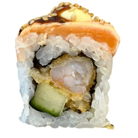 Flamed soft shell salmon