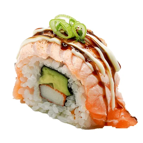 Salmon surimi roll