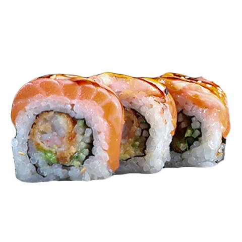 Flamed salmon ebi roll 8 stuks