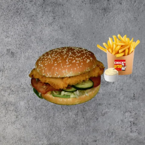 Chick'n box burger