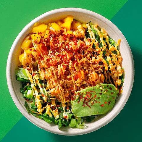 The spicy salmon of tuna bowl vegan