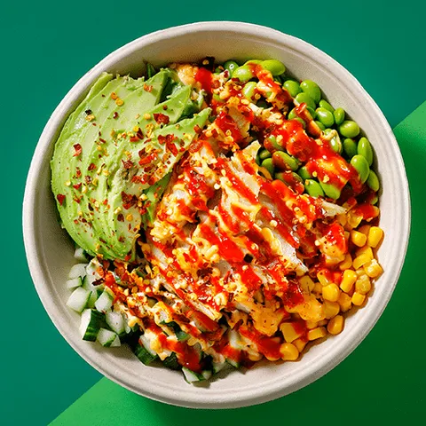 The spicy chicken bowl vegan