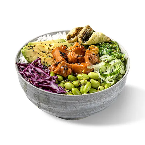 Poké bowl chicken wakadori