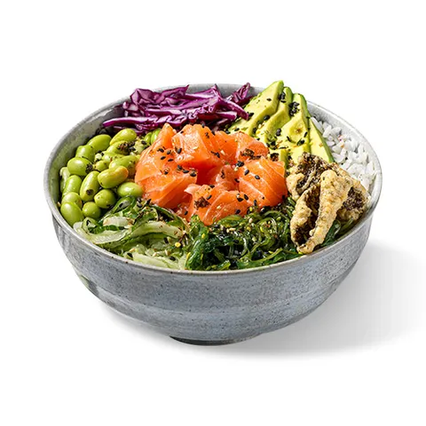 Poké bowl salmon + gratis drankje
