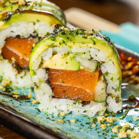 Vega Salmon Dragon Roll
