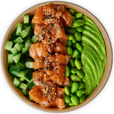 Salmon yuzu poke bowl