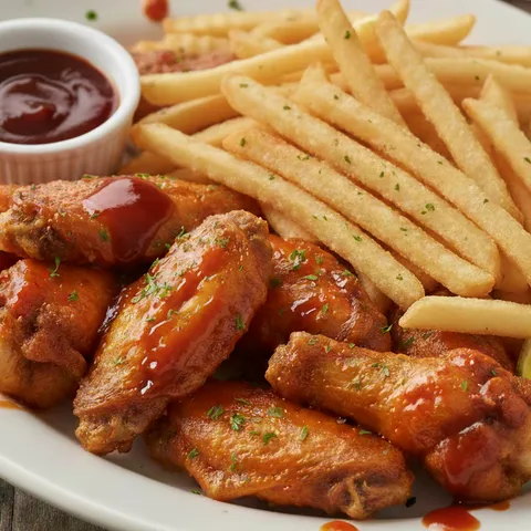 Chicken wings met barbecuesaus