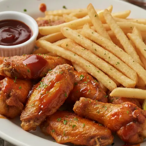 Chicken wings met pikante saus