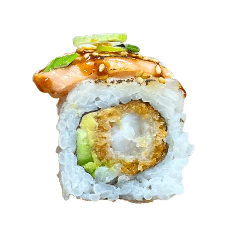 Flamed soft shell salmon cheese