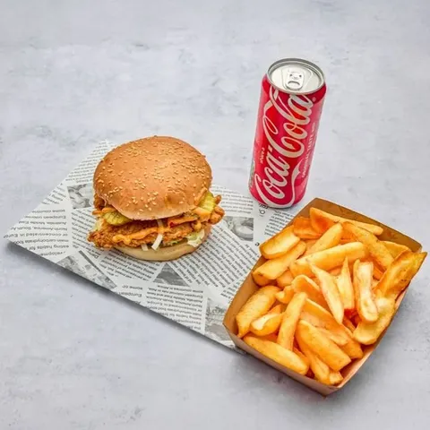 Crispy chicken burger menu