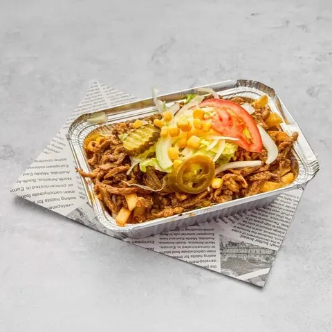Lamsshoarma kapsalon met rijst