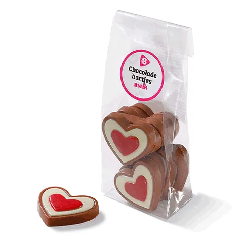 Melkchocolade hartjes