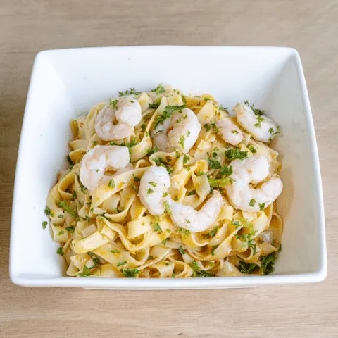 Pasta aglio e olio gamberi