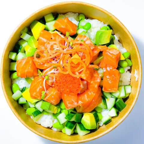 Poké bowl zalm teriyaki