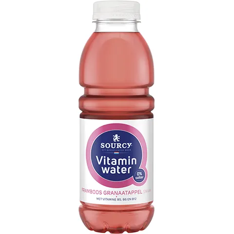 Sourcy vitamin water framboos granaatappel 500ml