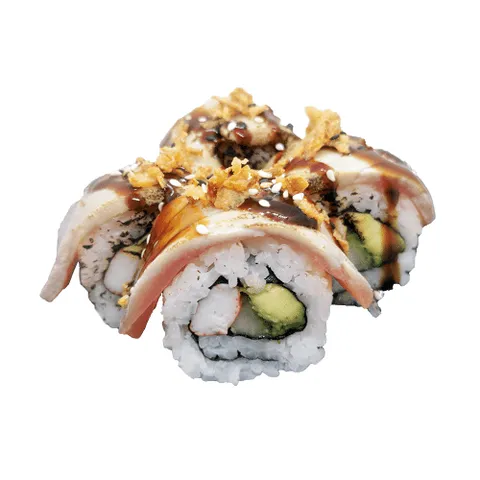 Special tonijn California roll (flambeed)