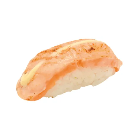 Flamed sake nigiri