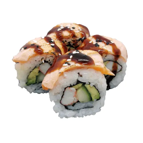 Special zalm California roll (flambeed) 8 stuks