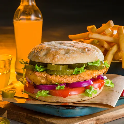 Hot chickenburger menu