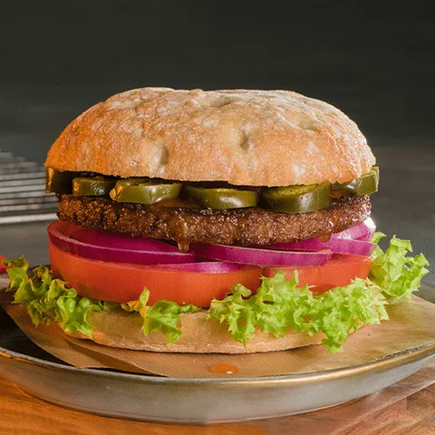 Vegan hot chili burger
