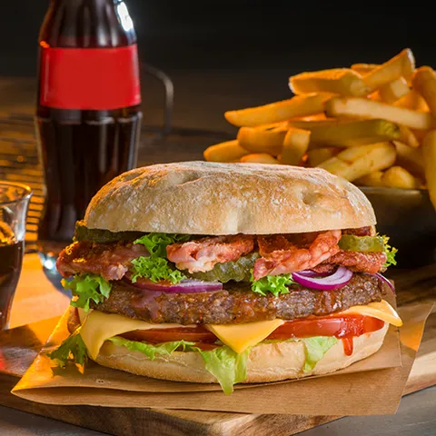 BBQ bacon burger menu