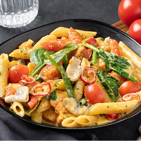 Pasta creamy funghi