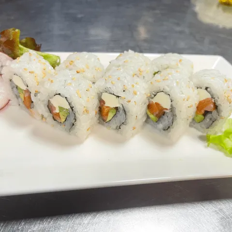Roomkaas zalm avocado roll