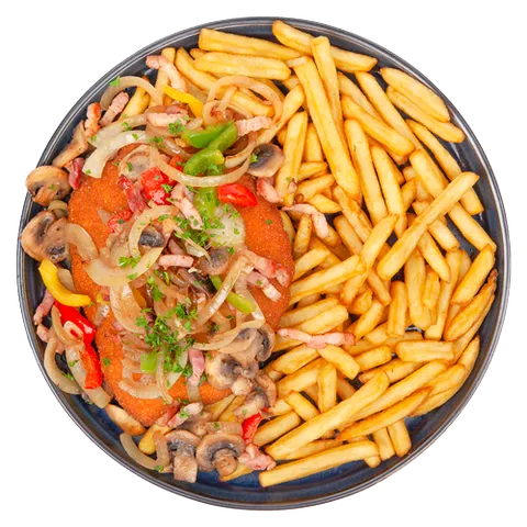 Loaded fries boerenschnitzel