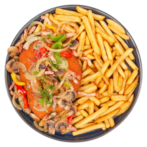 Loaded fries boerenschnitzel