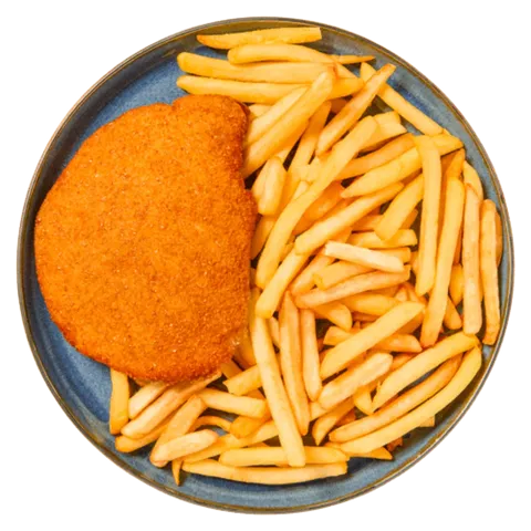 Loaded fries kipschnitzel