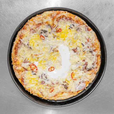 Pizza carbonara speciale groot