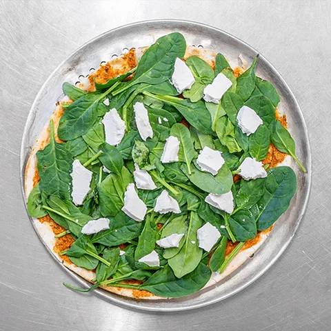 Turkse pizza met spinazie en feta