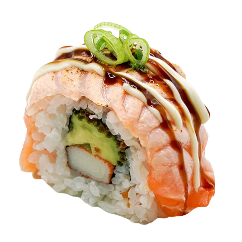 Salmon surimi roll
