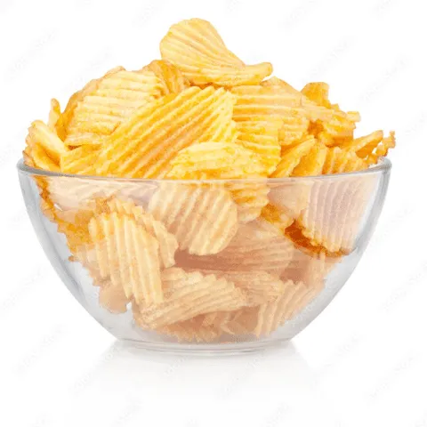 Geribbelde aardappelschijfjes