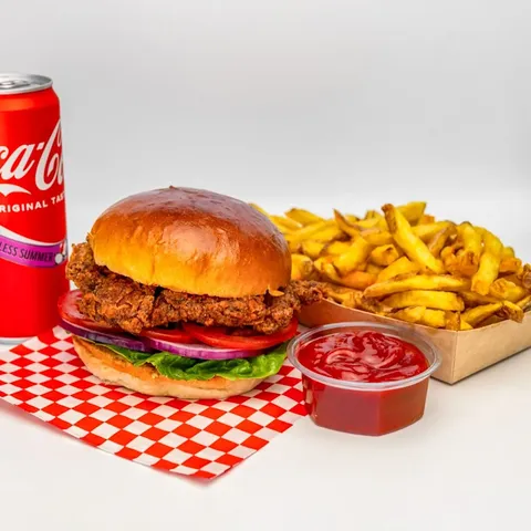 Fried chicken burger menu