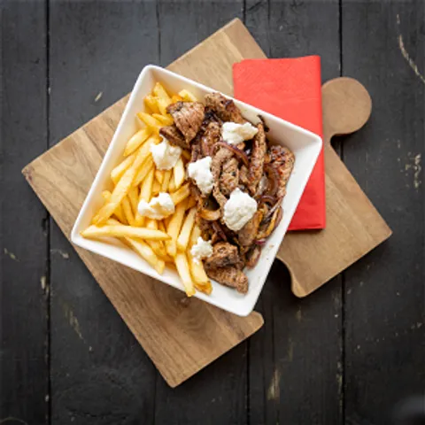 Friet met biefstuk