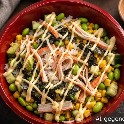 Poké bowl krab