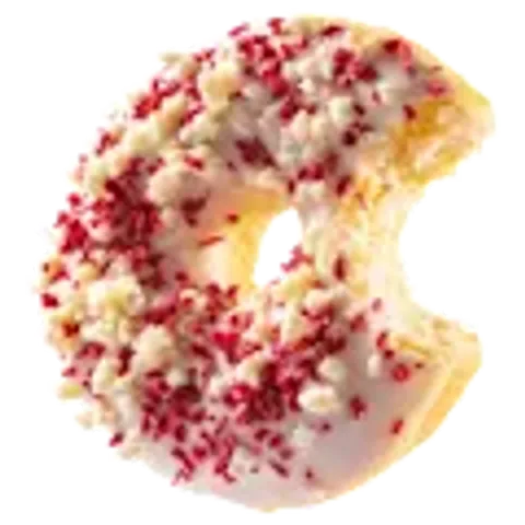 Pink white chocolate donut