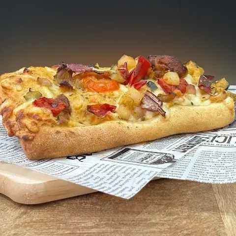 Pizzabroodje chicken kebab