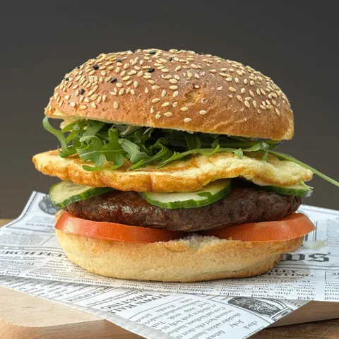 Omelet burger