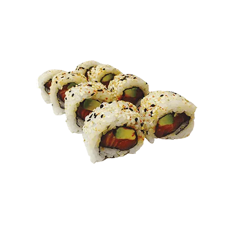 Spicy zalm roll, 8 stuks