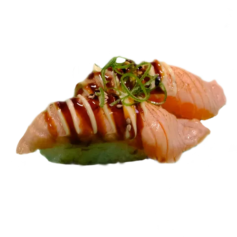 Flaming salmon nigiri