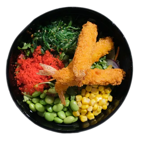 Poke bowl ebi tempura