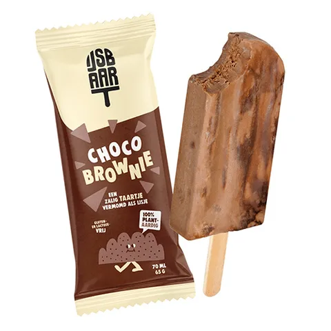 Huisgemaakte verpakt ijs choco brownie 70ml