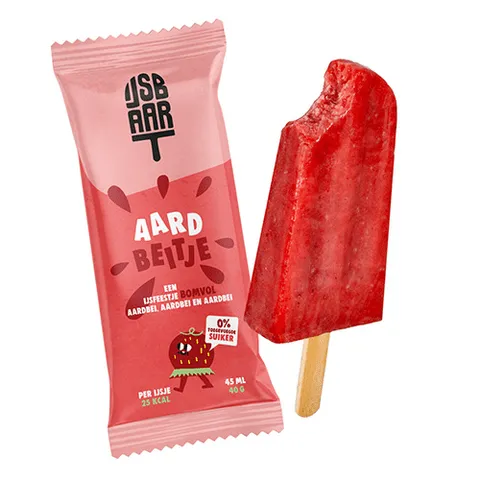 Huisgemaakte verpakt ijs aardbei 45ml